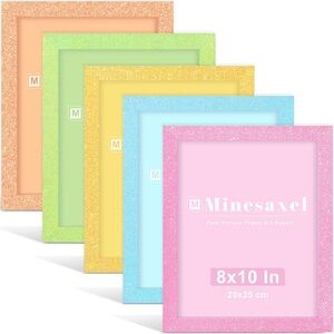 NWT 8x10 Colorful Picture Frame Set of 5 Glitter Sparkle Photo Frames